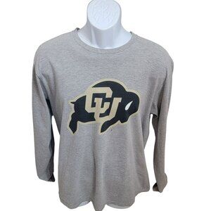 Fanatics Colorado University Tee-Shirt, Men L, Gray, CU Buffalo Graphic, EUC